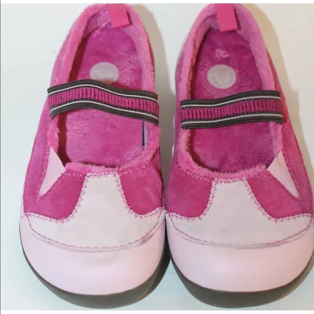 Crocs Kid Girl Winter Shoes Pink Ballet Lined Pink Sz 3 Leather Junior Elastic